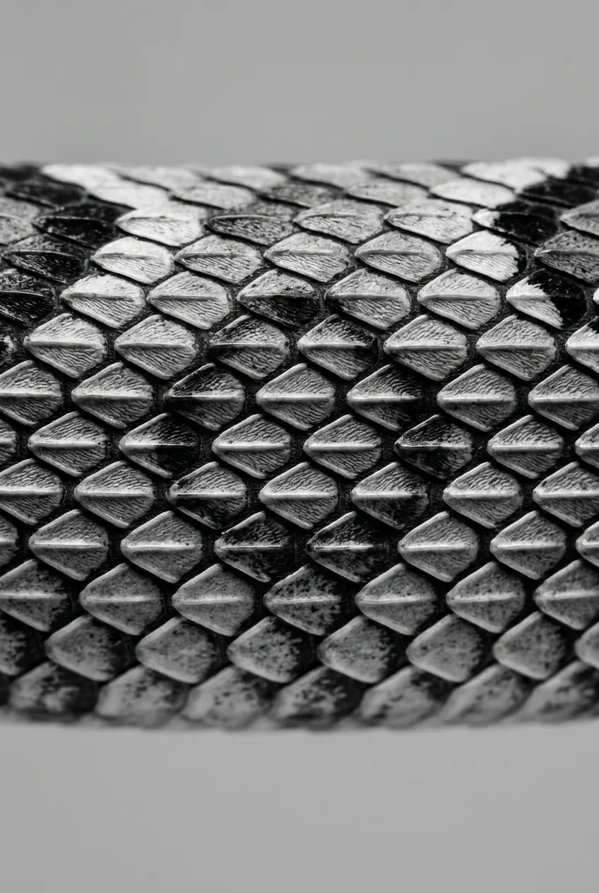 Macro photograph of snake scales with perfect contrast showing individual scale details