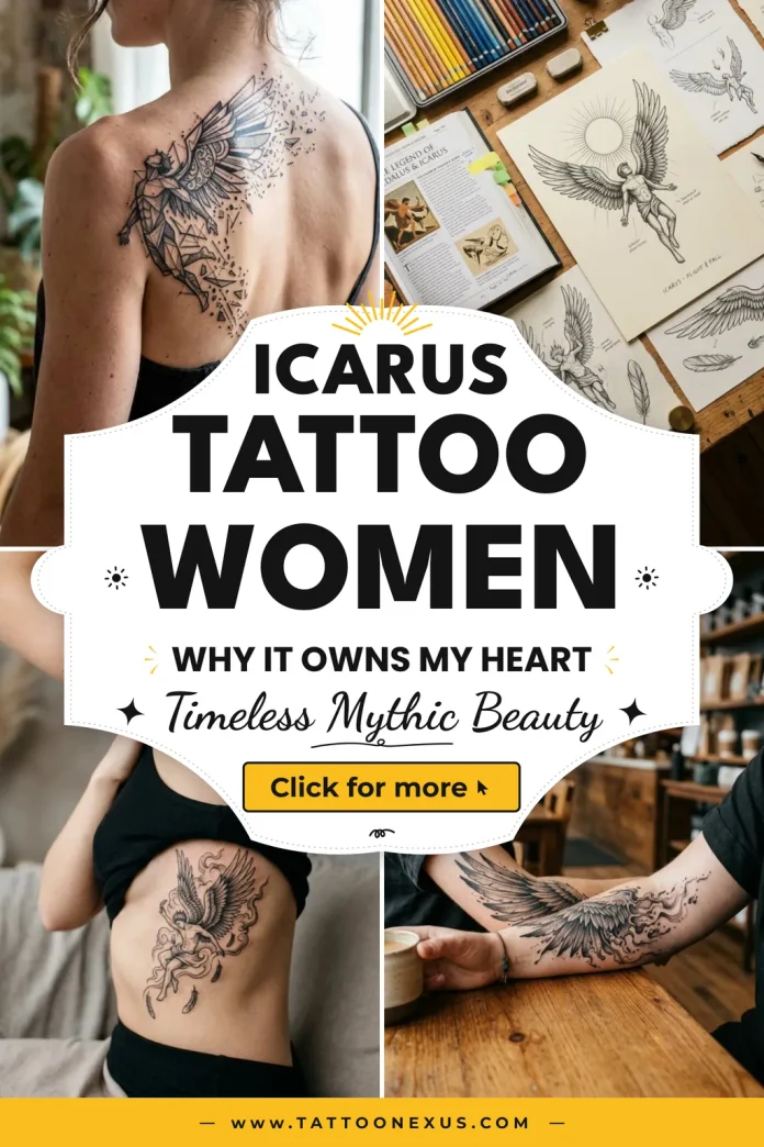 Icarus tattoos on women hit differently than any other mythical ink. My obsession started with one design, and these 6 reasons explain why I’ll never get over it.