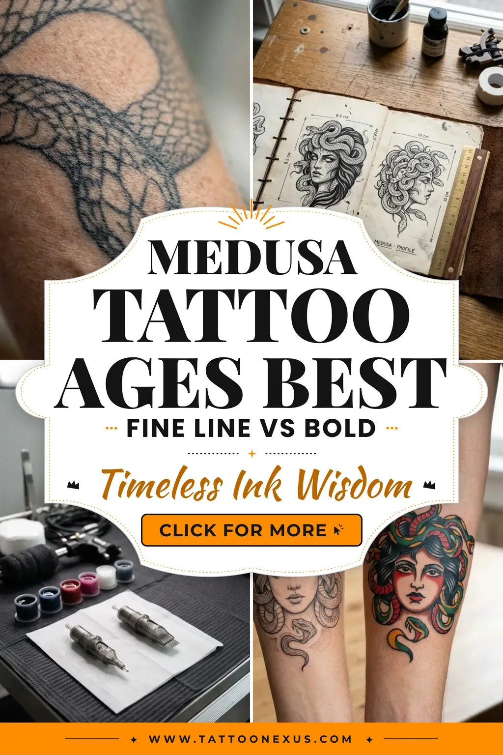Medusa Tattoo Fine Line or Bold That Ages Best
