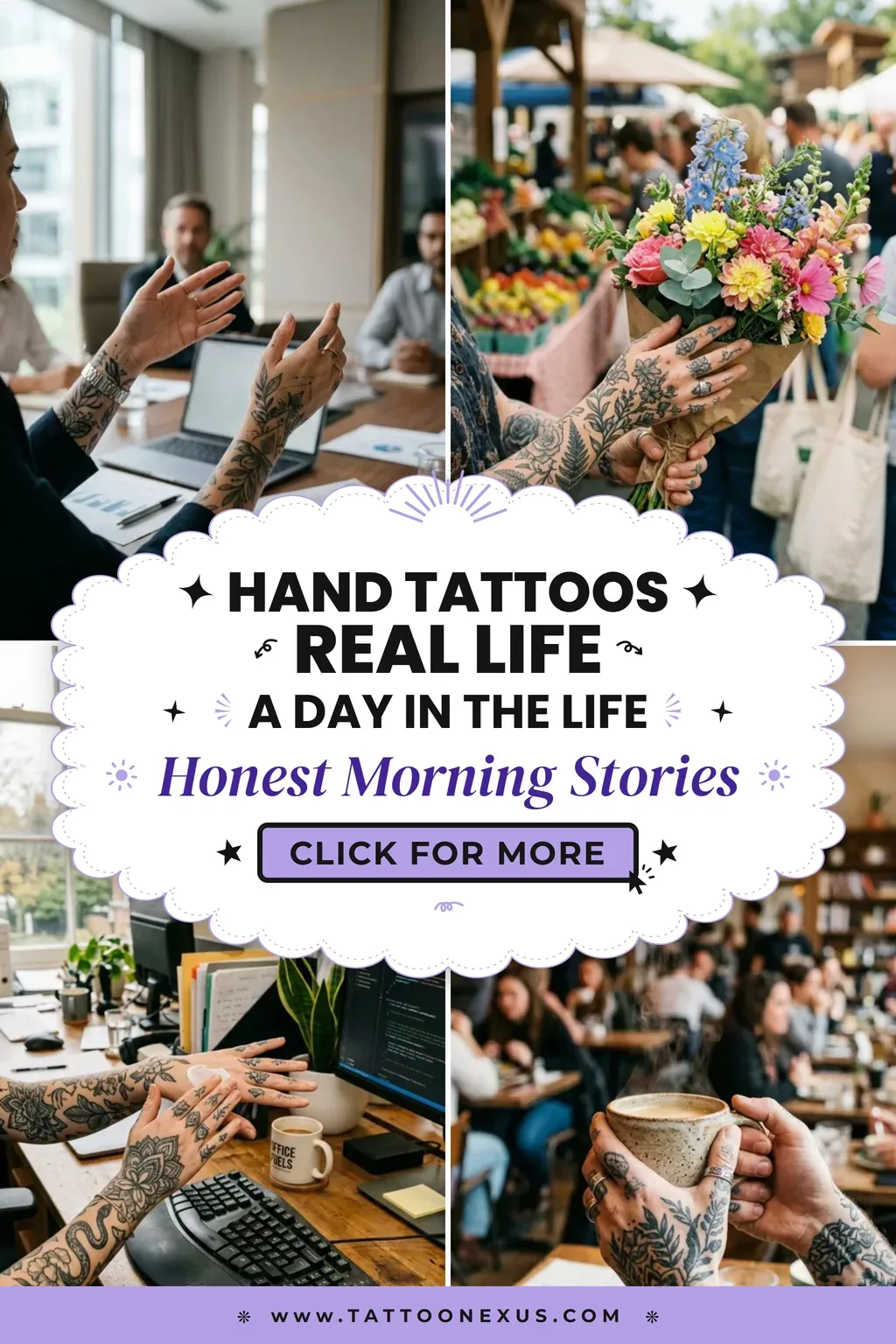 Hand Tattoos in Real Life Mornings, Coffee and Stares