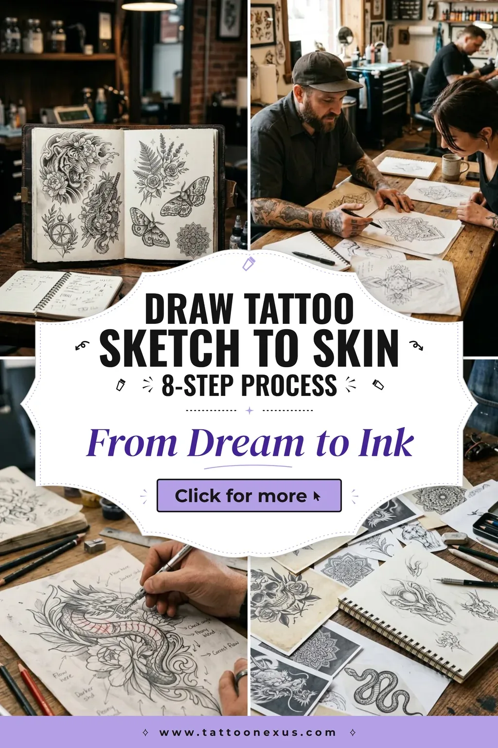 Draw Tattoo Process From First Sketch to Artist Consultation