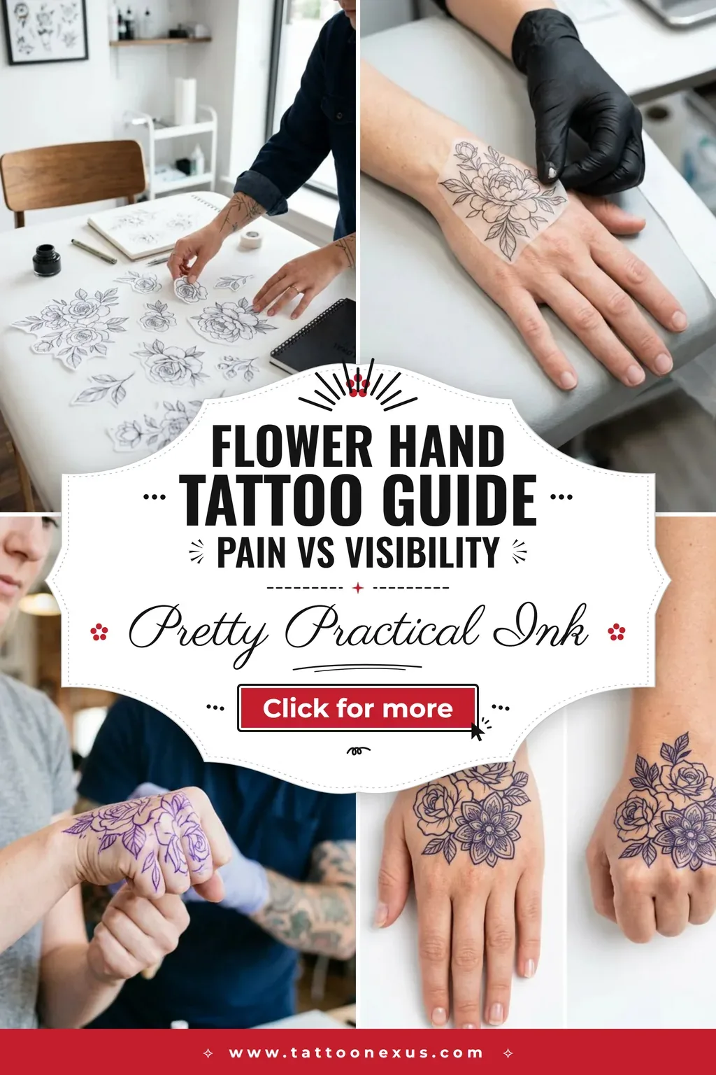 Flower Hand Tattoo Placement That Balances Pain and Visibility