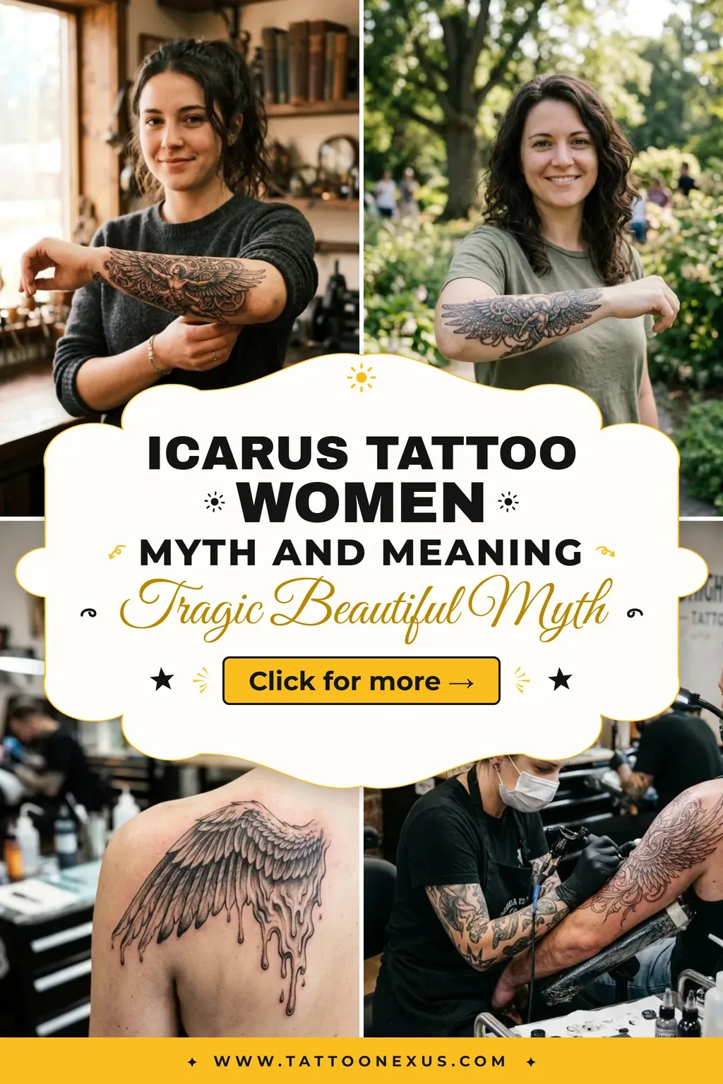 Icarus Tattoos for Women Capturing Tragic Beauty and Hubris